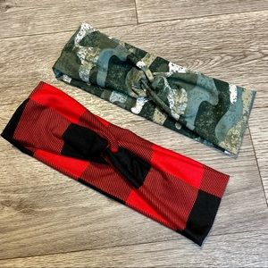 Camo Plaid Headbands Wide Twisted NEW